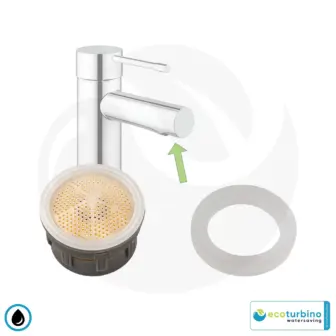 Obmedzovač prietoku vody / regulátor Prietokový perlátor do batérie ecoturbino® ET5 | Úspora vody v umývadle | Úspora vody a energie (elektriny) | Zníženie nákladov až o 40%