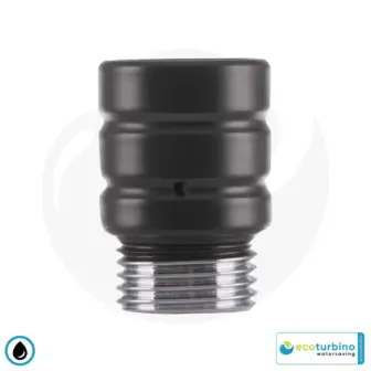 Sprchový adaptér ecoturbino® ET10L na úsporu vody | Úspora vody a energie (plyn, elektrina) | Zníženie nákladov až o 40% pri sprchovaní + vyprázdňovanie sprchovej hlavice | čierna