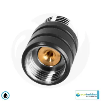 Sprchový adaptér ecoturbino® ET10L na úsporu vody | Úspora vody a energie (plyn, elektrina) | Zníženie nákladov až o 40% pri sprchovaní + vyprázdňovanie sprchovej hlavice | čierna
