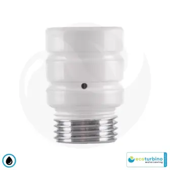 Sprchový adaptér ecoturbino® ET10L na úsporu vody | Úspora vody a energie (plyn, elektrina) | Zníženie nákladov až o 40% pri sprchovaní + vyprázdňovanie sprchovej hlavice | biela