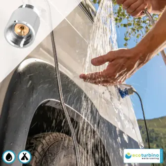 Soffione da campeggio SET, argento | ecoturbino® ECOCAMP