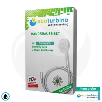 hansgrohe Crometta Vario, 2 trysky SET + ecoturbino® 10 Legio | ET10L adaptér na úsporu vody + sprchová hadica + sprchová hlavica