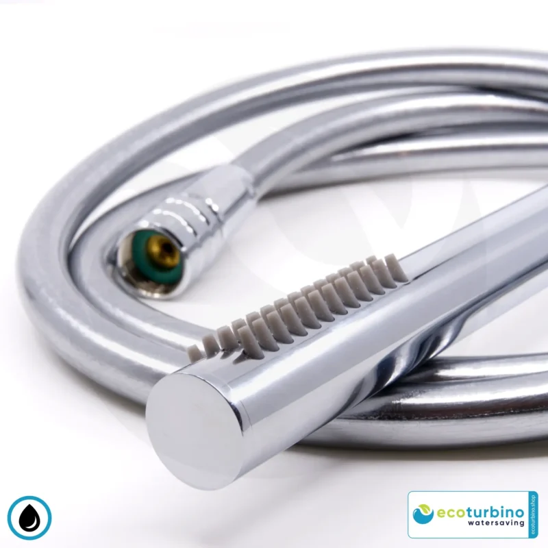 DELUXE S SET douchekop, zilver | Waterbesparende adapter + doucheslang + DESIGN handdouche | ecoturbino®