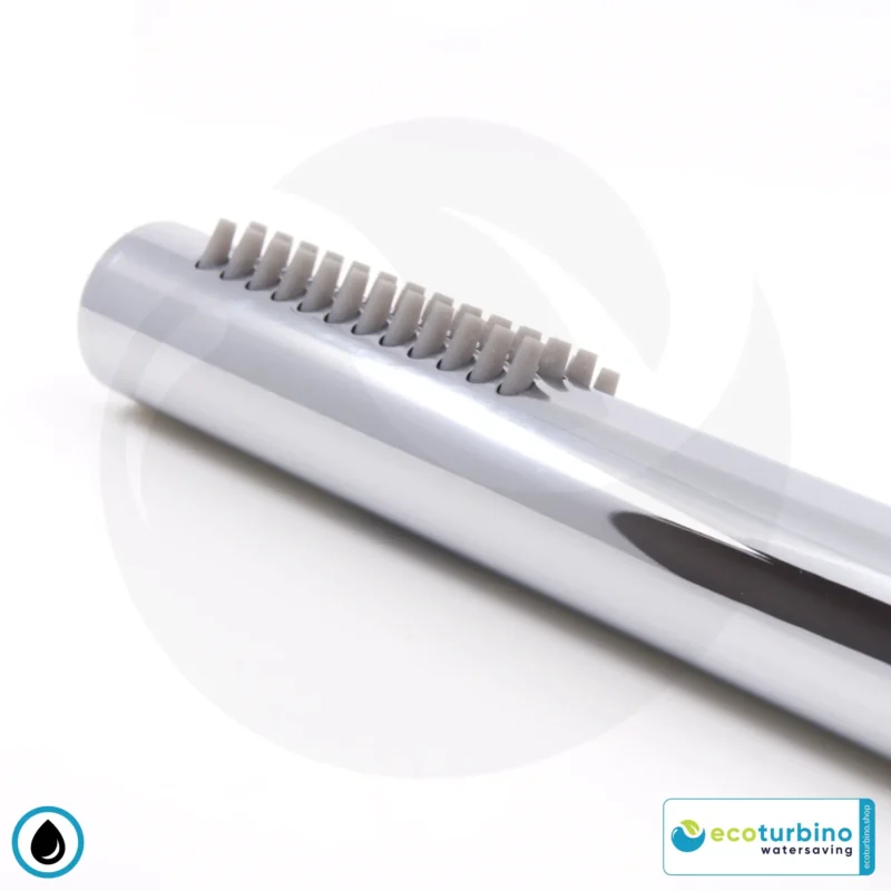 DELUXE S SET douchekop, zilver | Waterbesparende adapter + doucheslang + DESIGN handdouche | ecoturbino®