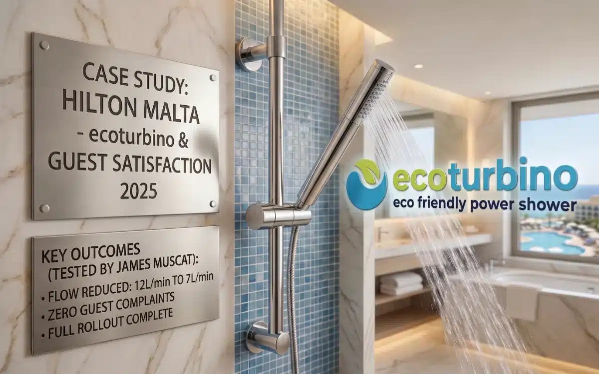 Hilton Malta Undersökning & Test ecoturbino | 6 månaders kundnöjdshet i duschar